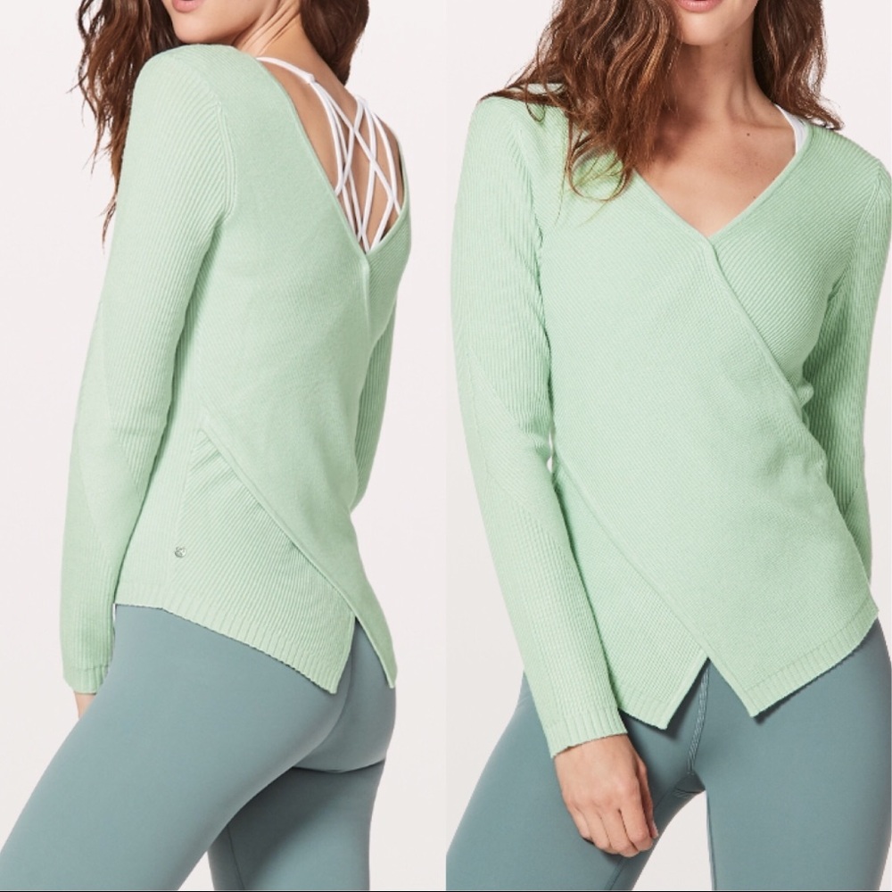 NWT SBRZ LULULEMON WRAP IT BACK SWEATER SEA BREEZE